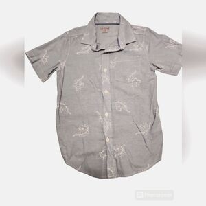 Boys Cat & Jack Dinosaur Summer Dress Shirt 6/7